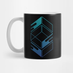 Abstract blue box Mug